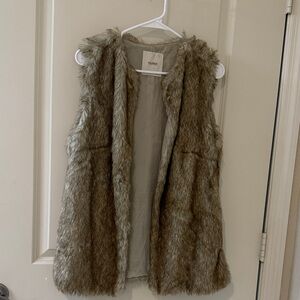 Faux Fur Vest in Brown